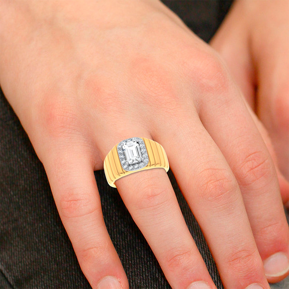 14K 2.60CT Certified Lab Grown Mens Ring