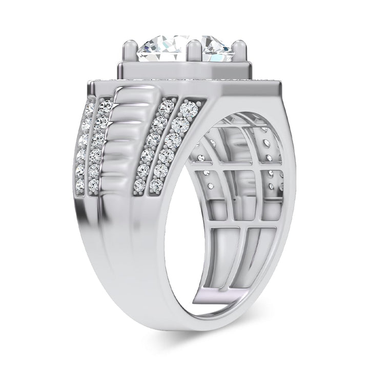 14K 4.12CT Lab Diamond Mens Ring