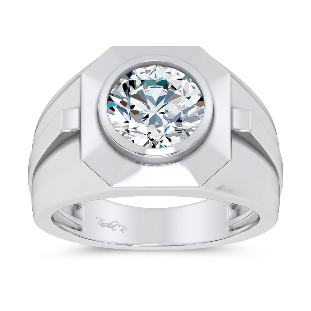 14K 3.00CT Lab Diamond Mens Ring