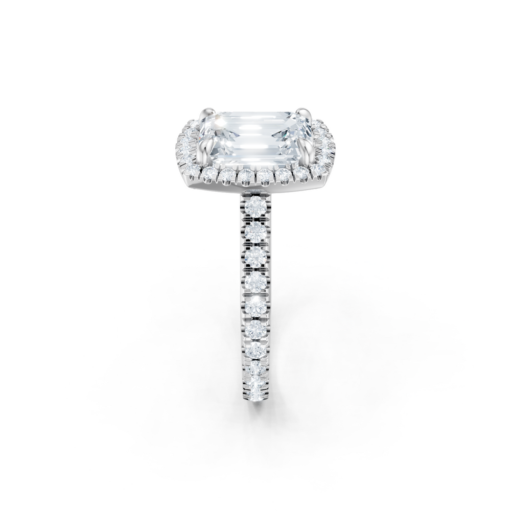 Emerald Cut Halo 3/4 Way Around