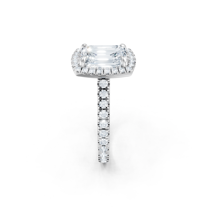 Emerald Cut Halo 3/4 Way Around