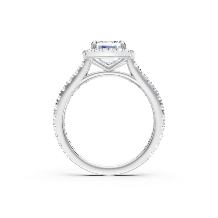Emerald Cut Halo 3/4 Way Around