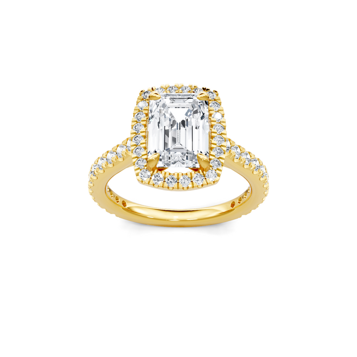 Emerald Cut Halo 3/4 Way Around