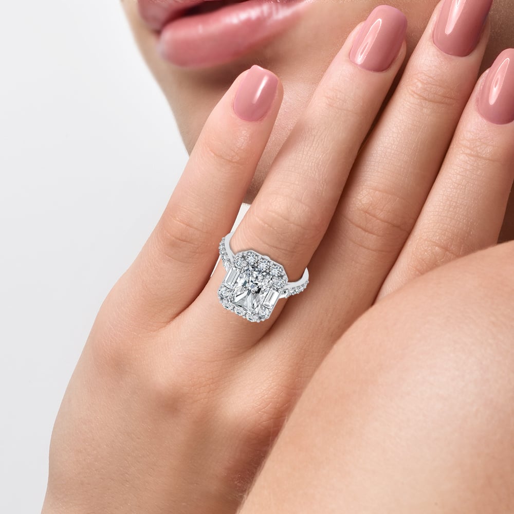 14K 4.20CT  Certified Lab Grown Engagement Ring