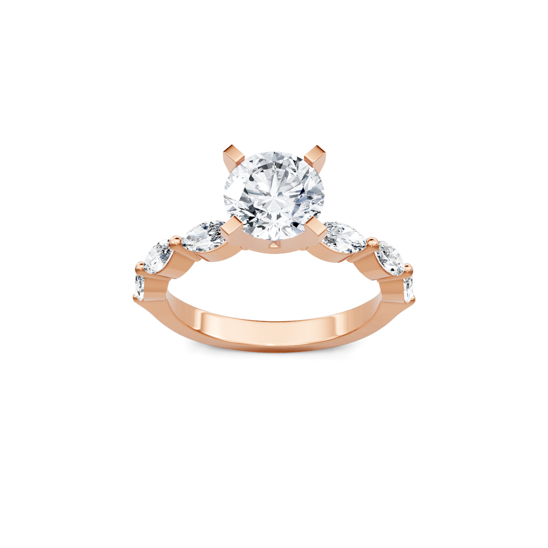 Lab Created 6 Stone Marquise Imagine Set Semi Mount