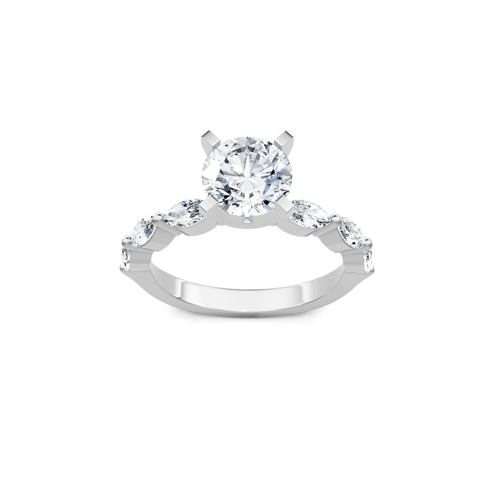 Lab Created 6 Stone Marquise Imagine Set Semi Mount