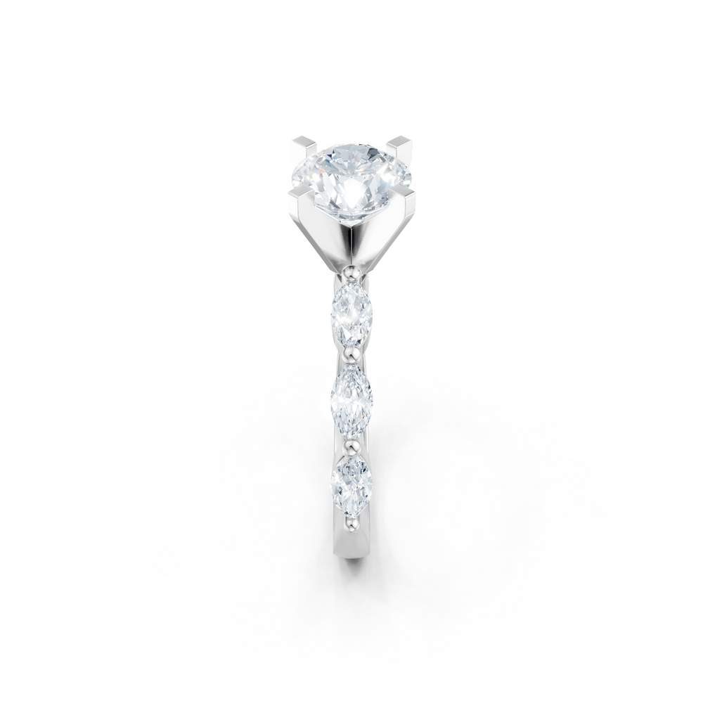 Lab Created 6 Stone Marquise Imagine Set Semi Mount