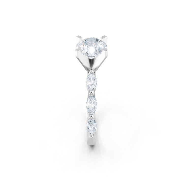 Lab Created 6 Stone Marquise Imagine Set Semi Mount