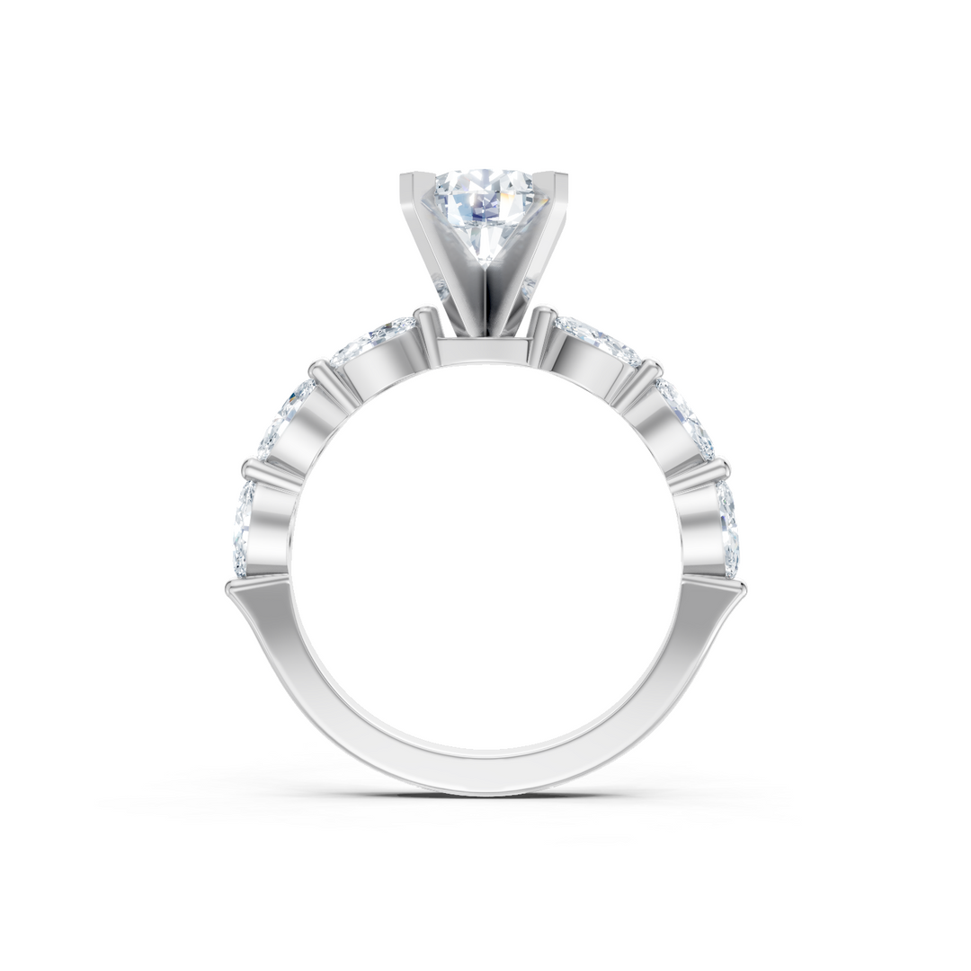 Lab Created 6 Stone Marquise Imagine Set Semi Mount