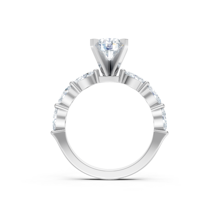 Lab Created 6 Stone Marquise Imagine Set Semi Mount