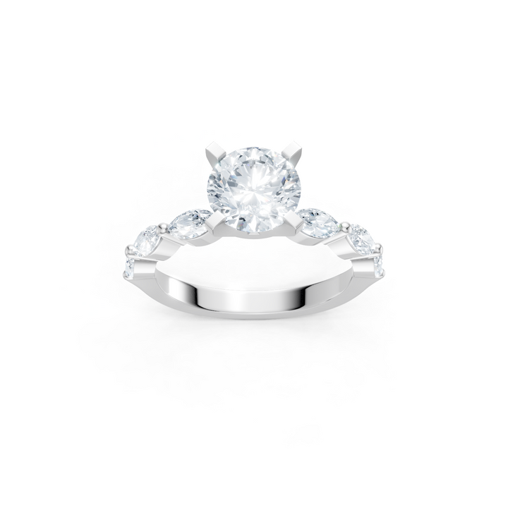 Lab Created 6 Stone Marquise Imagine Set Semi Mount