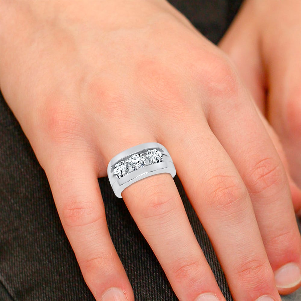 14k 3.20CT Certified Lab Grown Mens Ring