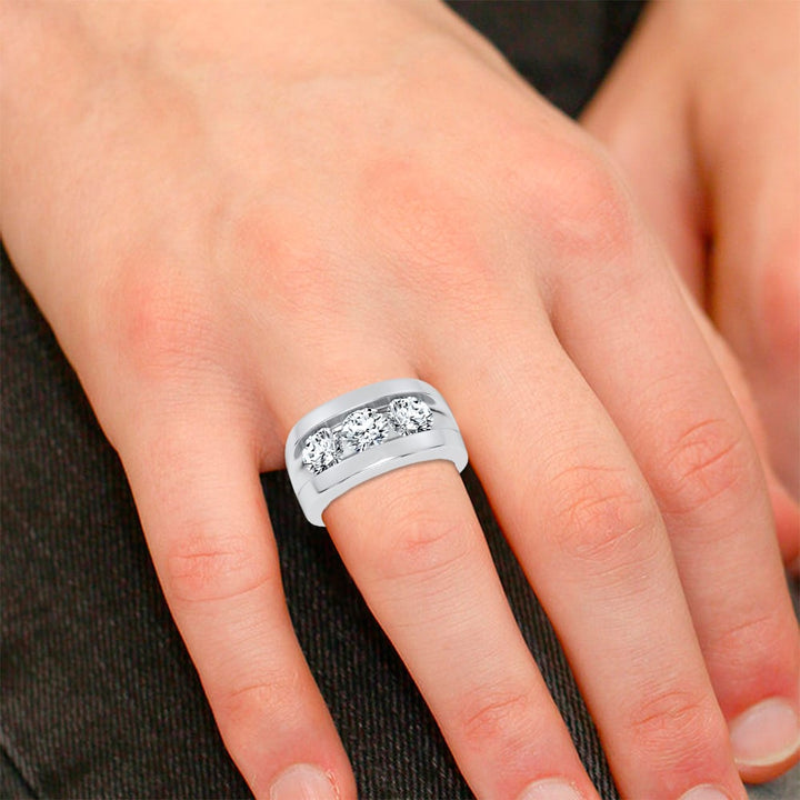 14k 3.20CT Certified Lab Grown Mens Ring