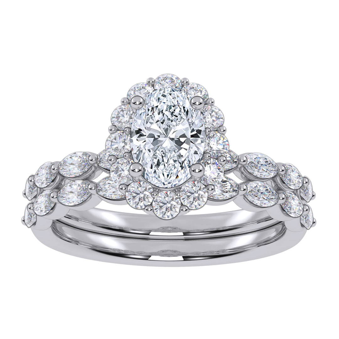 10K 1.25CT Certified Lab Grown Diamond Bridal Set