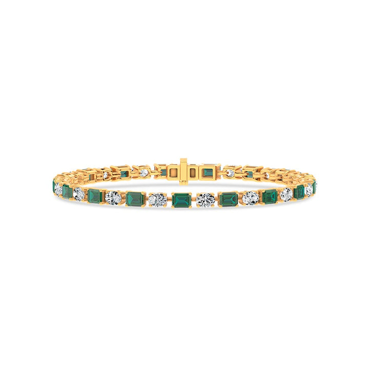 14k 2.15ct Natural Emerald + Lab Grown Diamond Bracelet