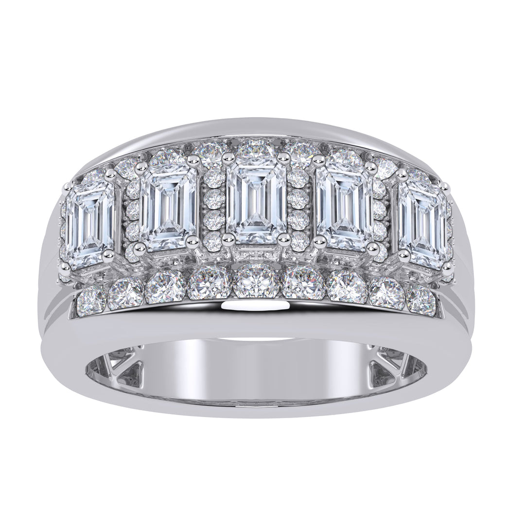 14K 3.50CT Certified Lab Grown Mens Band