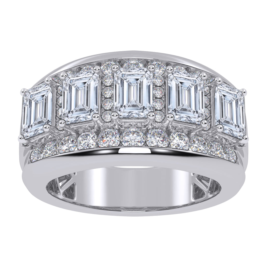 14K 5.00CT Certified Lab Grown Mens Band