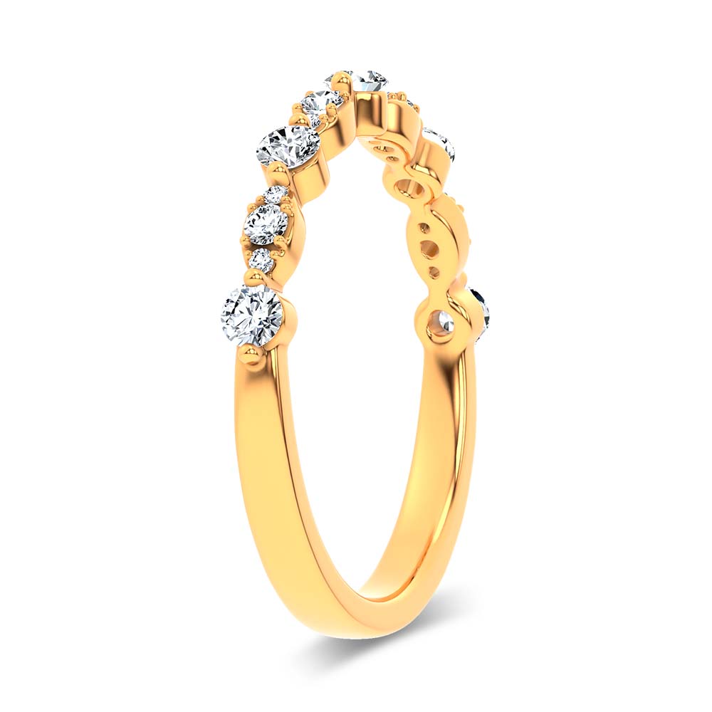 14K 0.25CT Certified Lab Grown Fancy Band