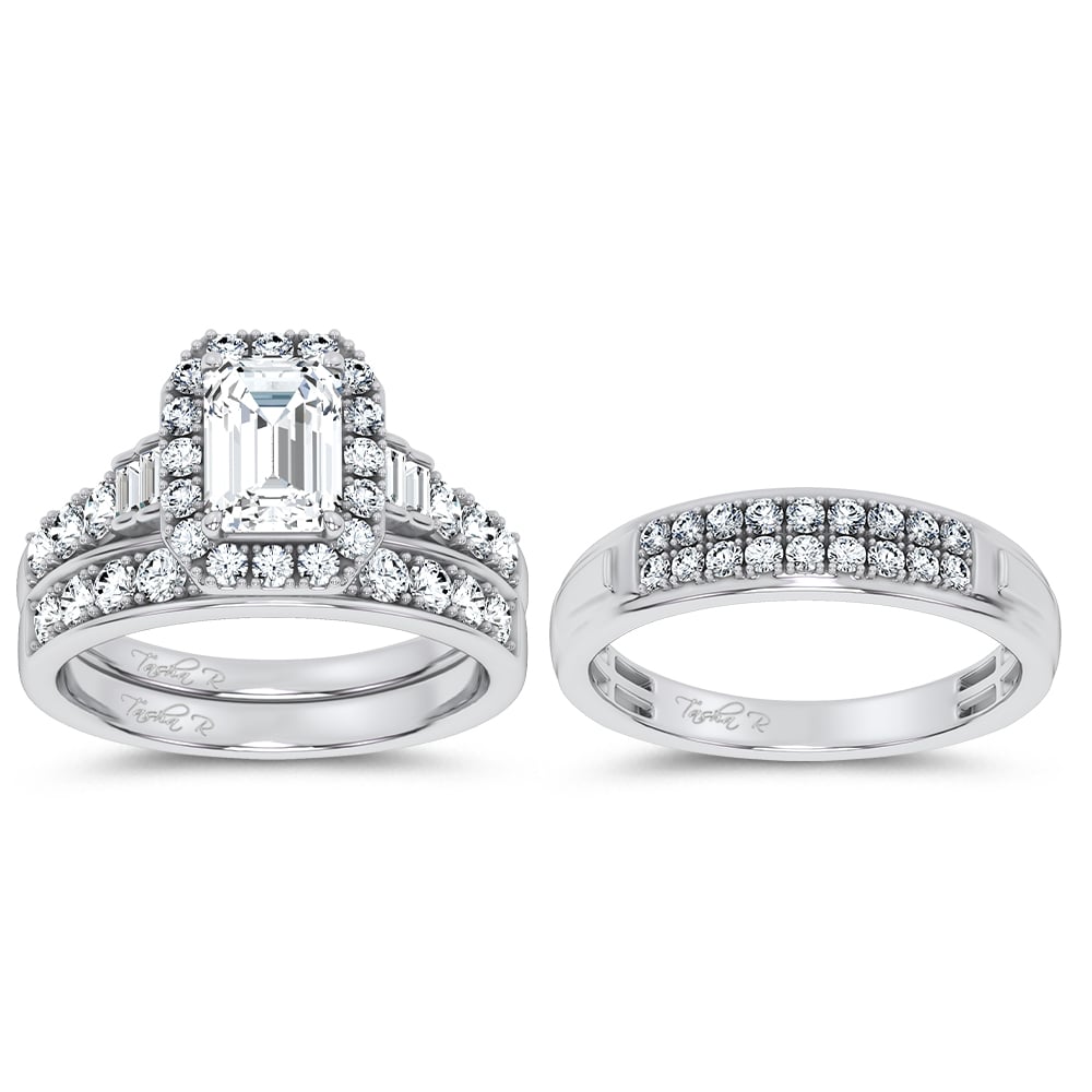 14K 3.17CT Certified Lab Grown TRIO SET