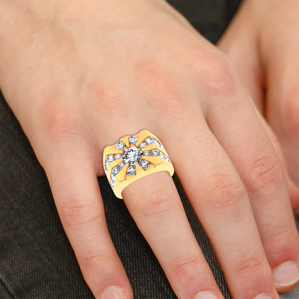 14k 5.00CT Certified Lab Grown Mens Ring