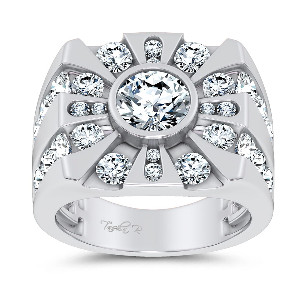 14k 4.49CT Certified Lab Grown Mens Ring