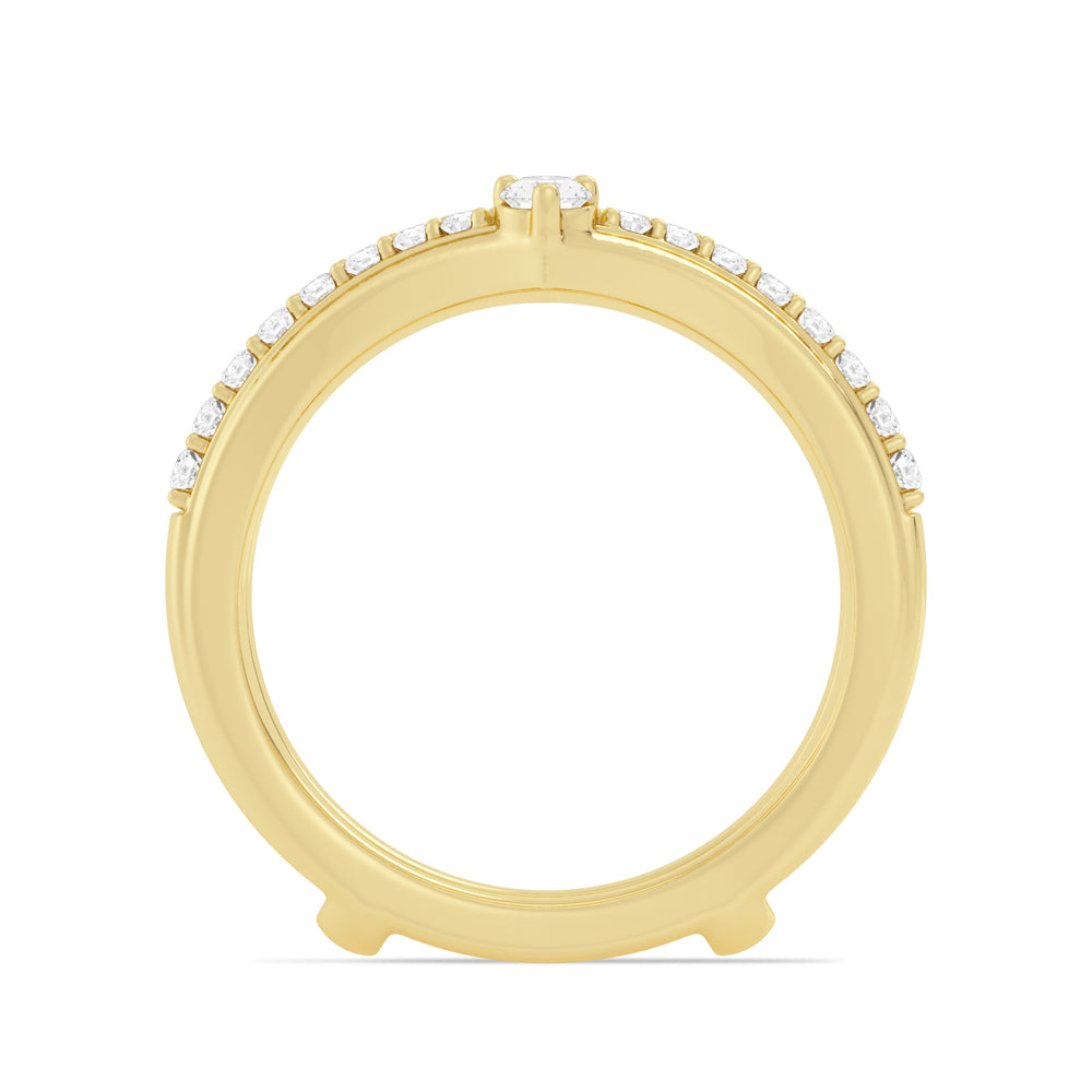 Lab Created Graduated V Shape Insert Band