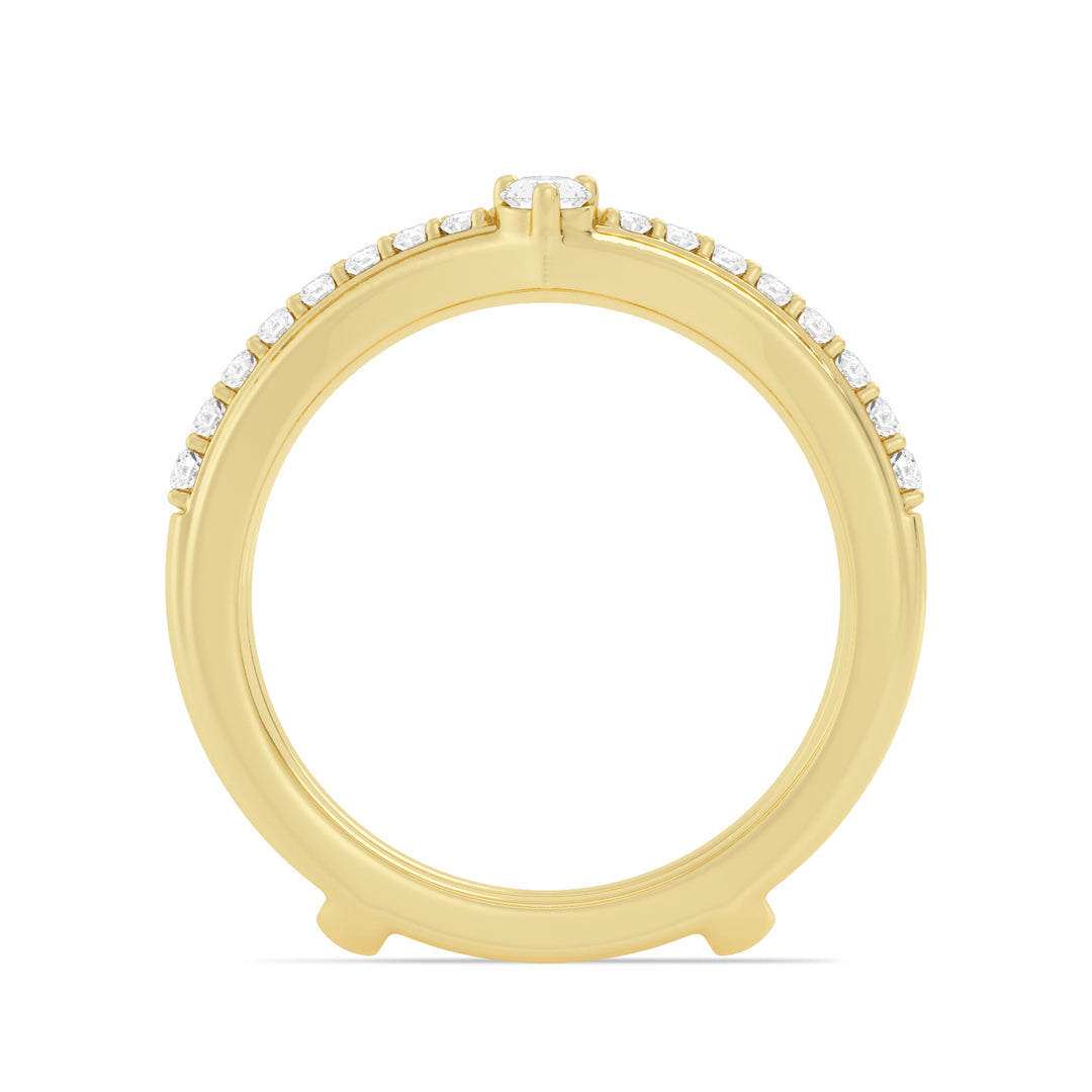 Lab Created Graduated V Shape Insert Band