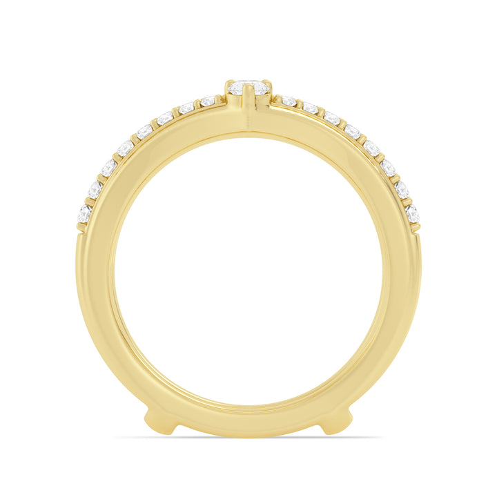 Lab Created Graduated V Shape Insert Band