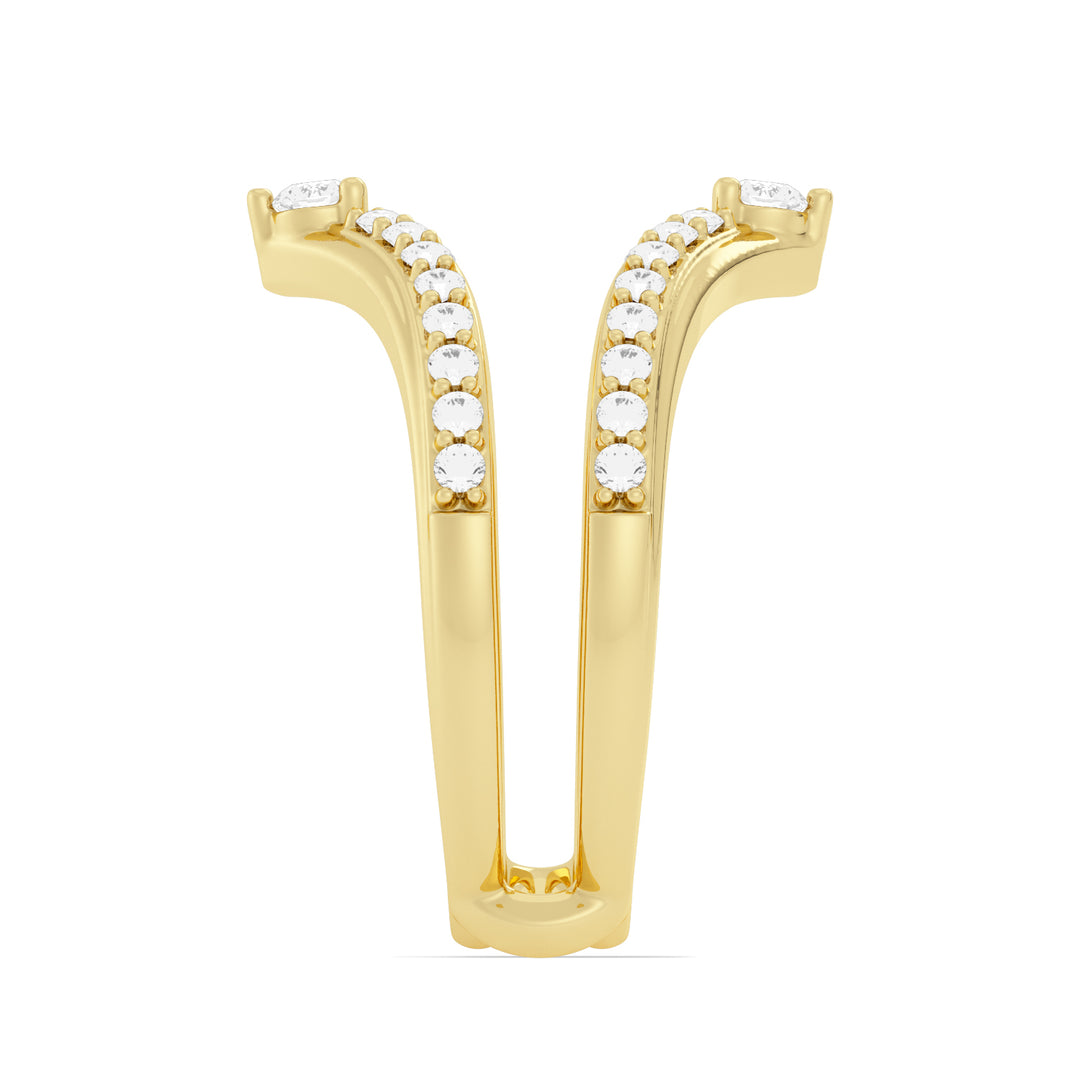 Lab Created Graduated V Shape Insert Band