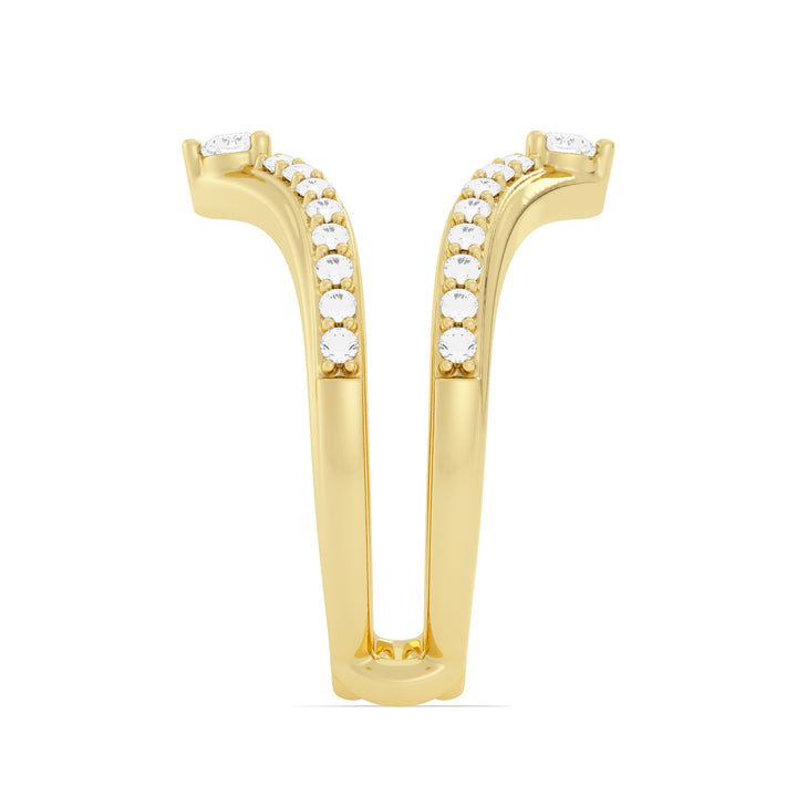 Lab Created Graduated V Shape Insert Band
