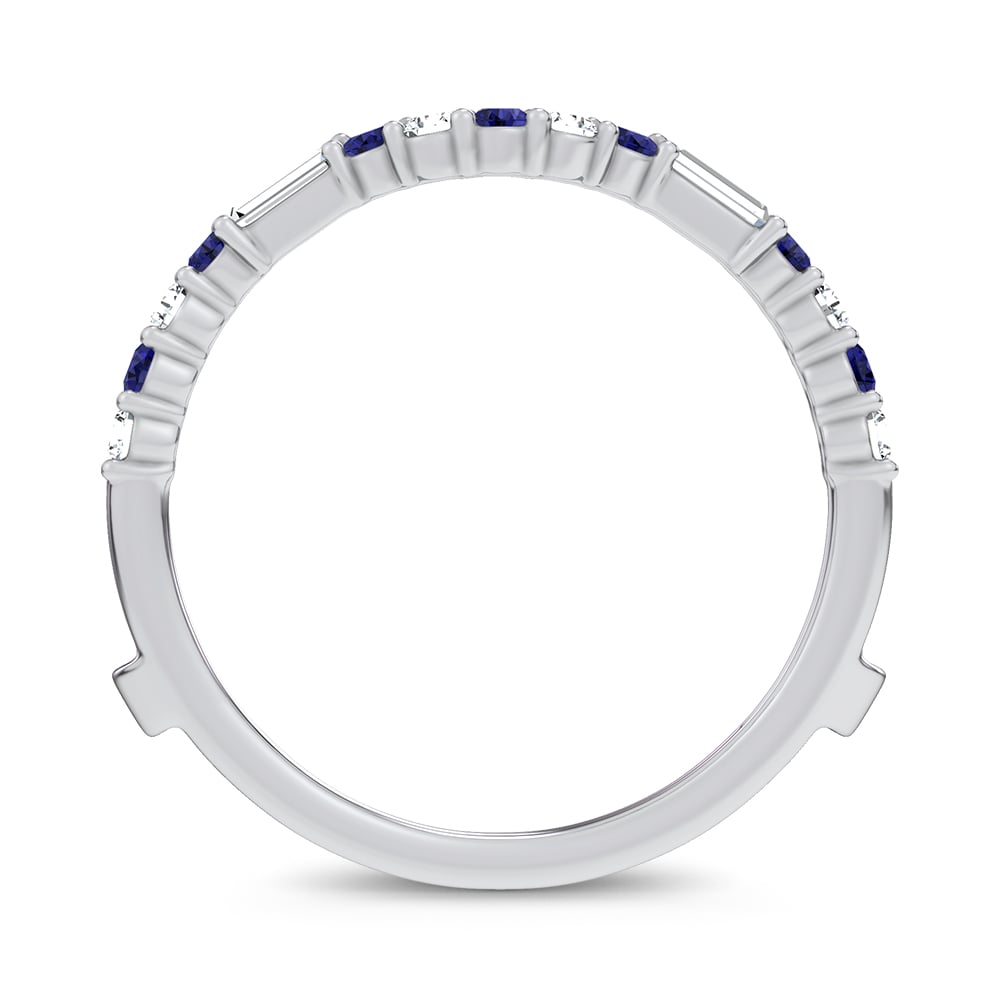 14K 0.37CT Natural SAPPHIRE RING GUARD with 0.25CT Lab Grown Diamonds