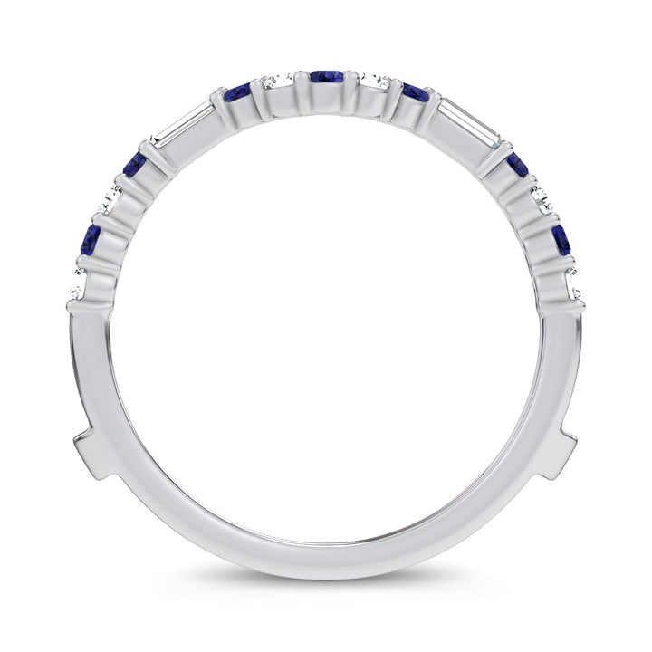 14K 0.37CT Natural SAPPHIRE RING GUARD with 0.25CT Lab Grown Diamonds