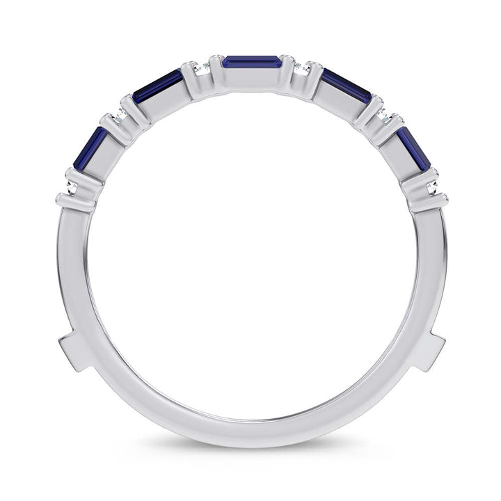 14K 0.58CT Natural SAPPHIRE RING GUARD with 0.25CT Lab Grown Diamonds