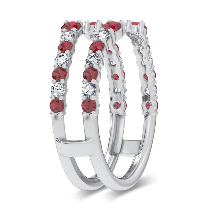 14K 0.54CT Natural Ruby GUARD with 0.25CT Lab Grown Diamonds