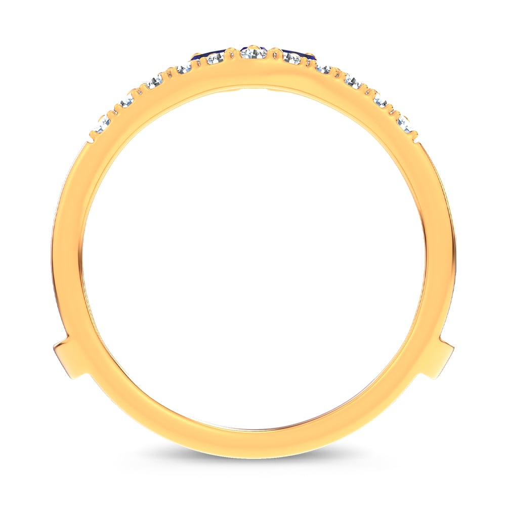 14K 0.12CT Natural SAPPHIRE RING GUARD with 0.59CT Lab Grown Diamonds