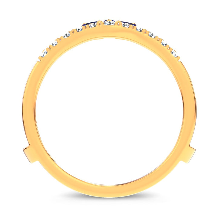 14K 0.12CT Natural SAPPHIRE RING GUARD with 0.59CT Lab Grown Diamonds