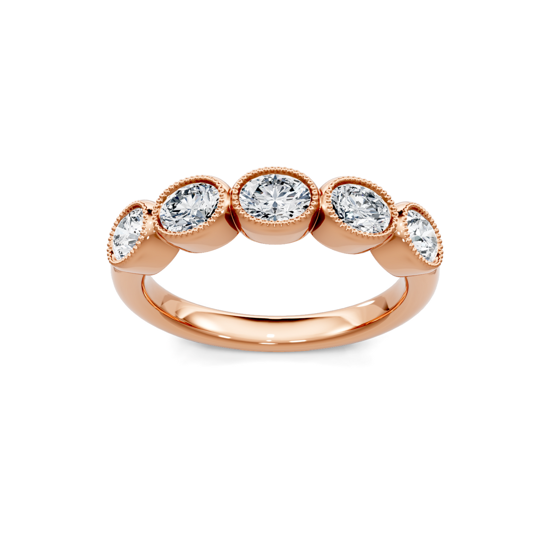 Lab Created Oval East West Bezel Band