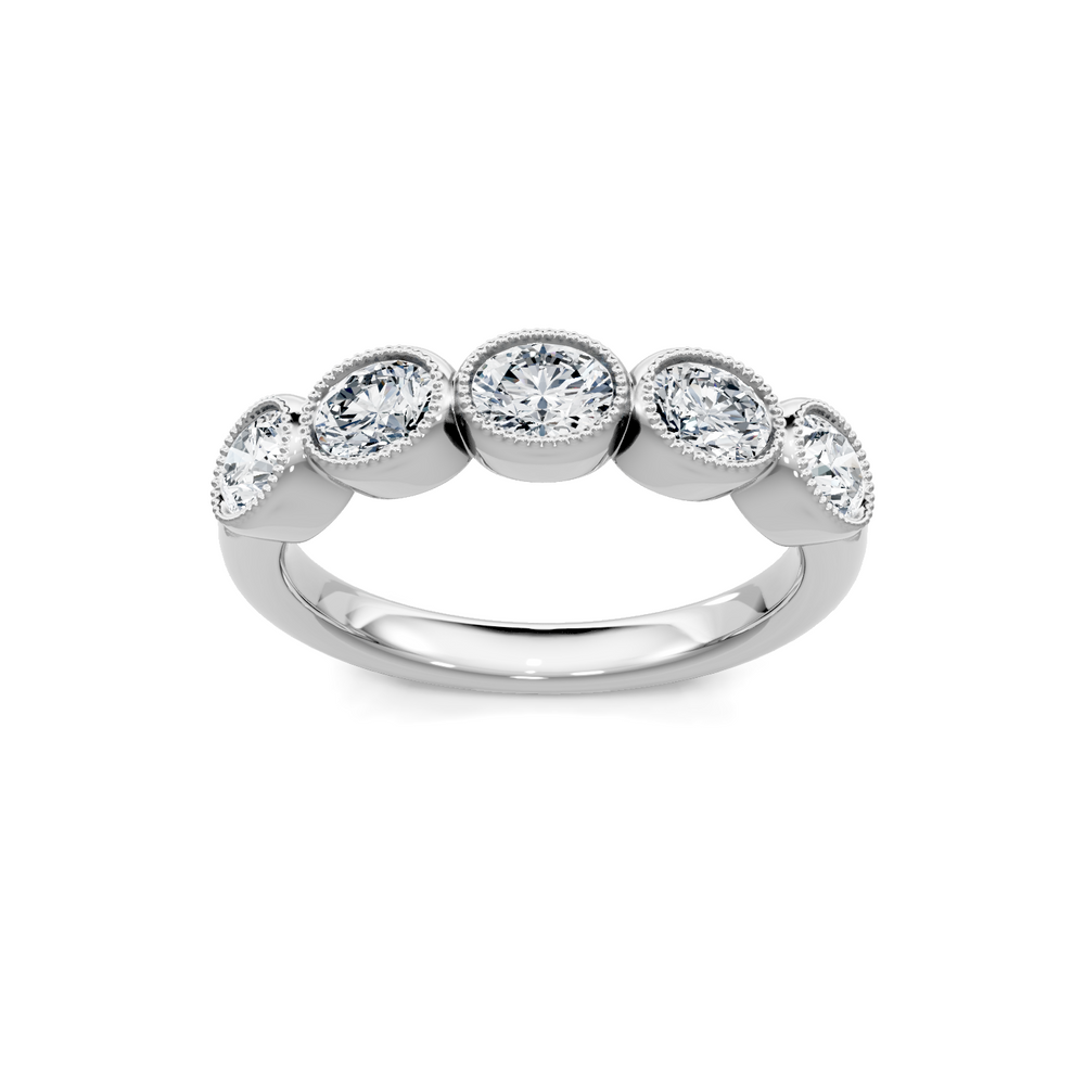 Lab Created Oval East West Bezel Band