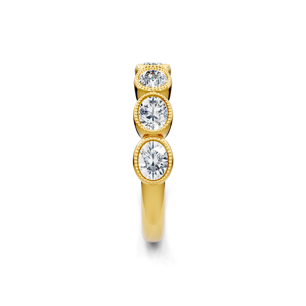 Lab Created Oval East West Bezel Band