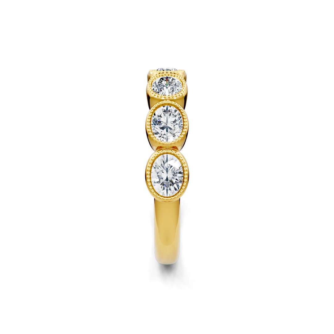 Lab Created Oval East West Bezel Band