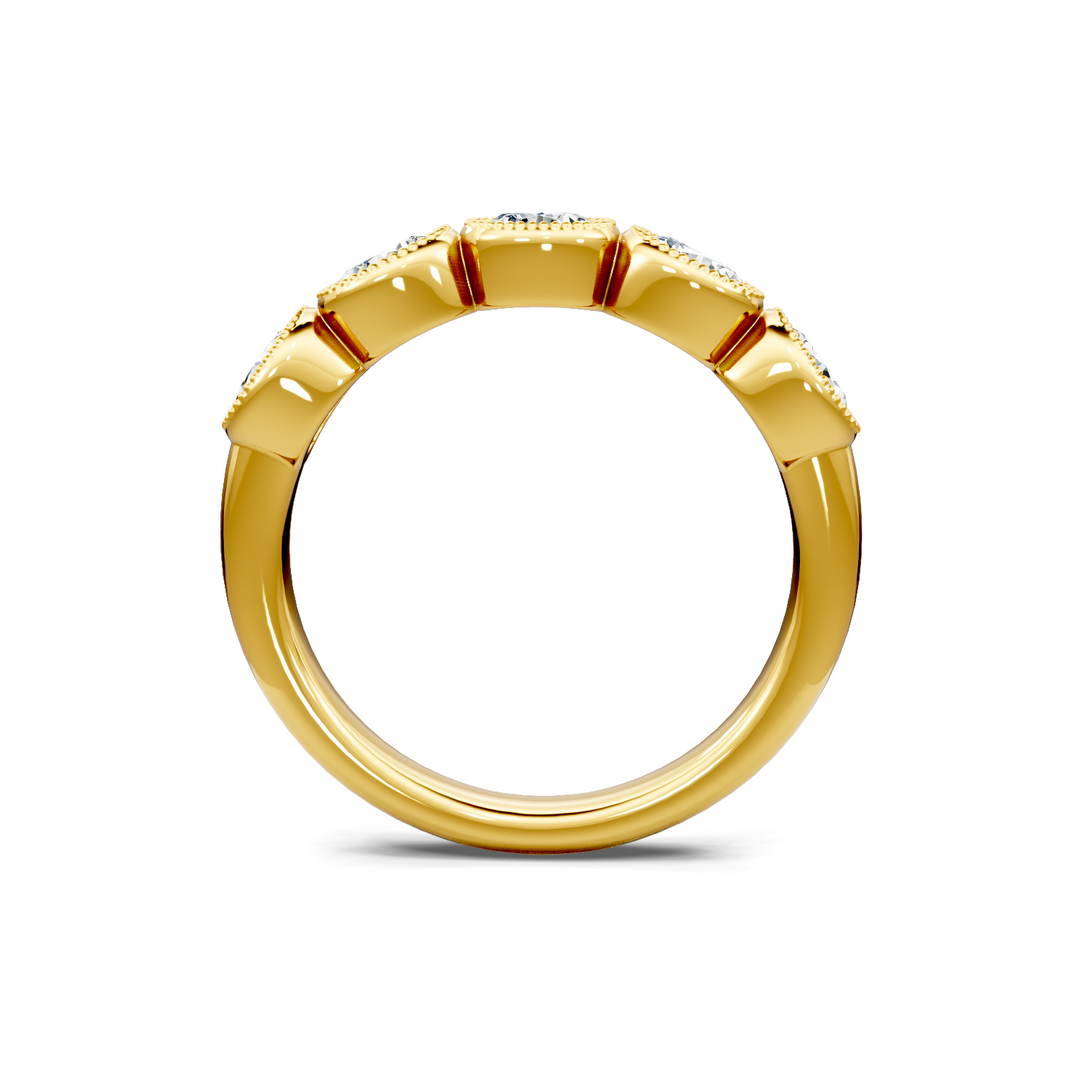 Lab Created Oval East West Bezel Band