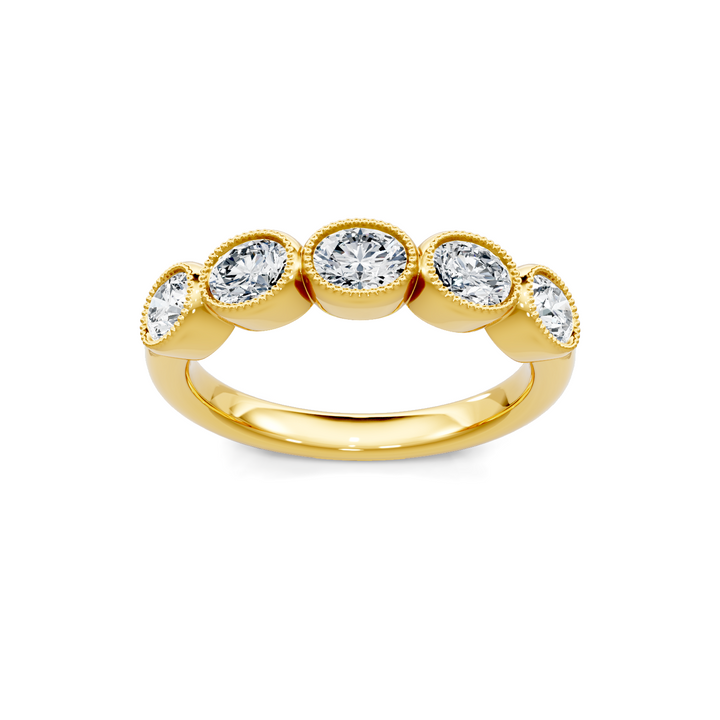 Lab Created Oval East West Bezel Band