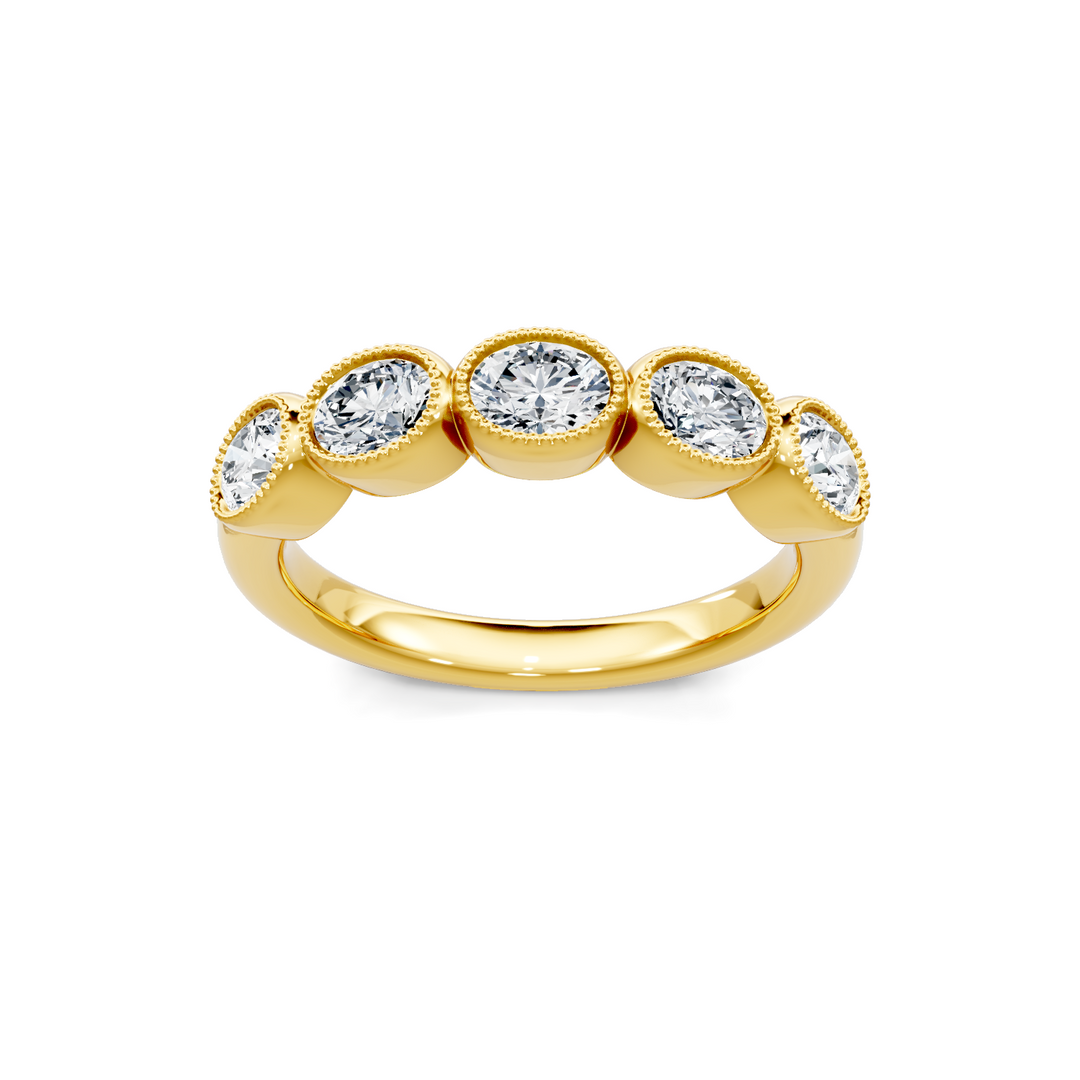 Lab Created Oval East West Bezel Band