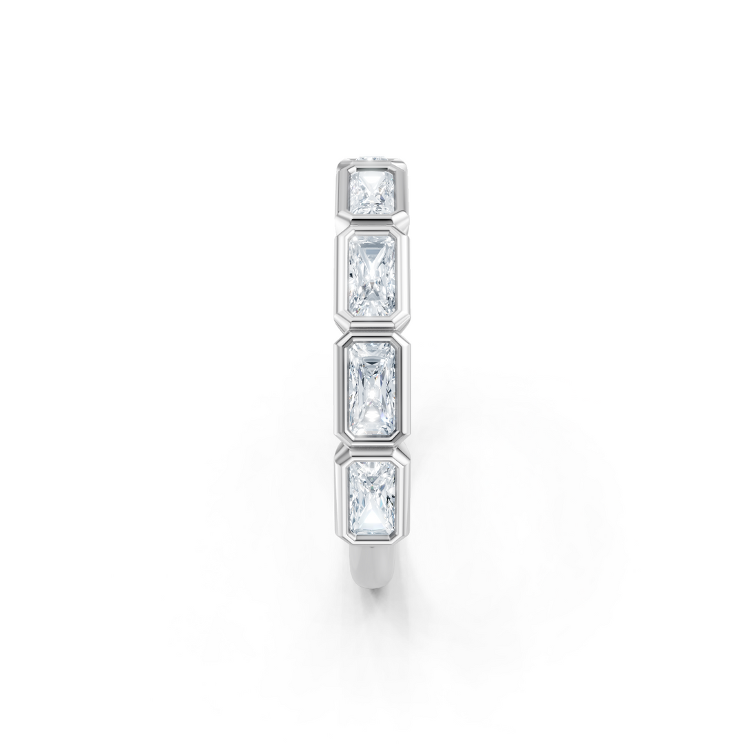 Lab Created Emerald Cut East-West Bezel Band