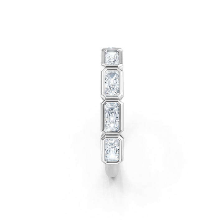 Lab Created Emerald Cut East-West Bezel Band