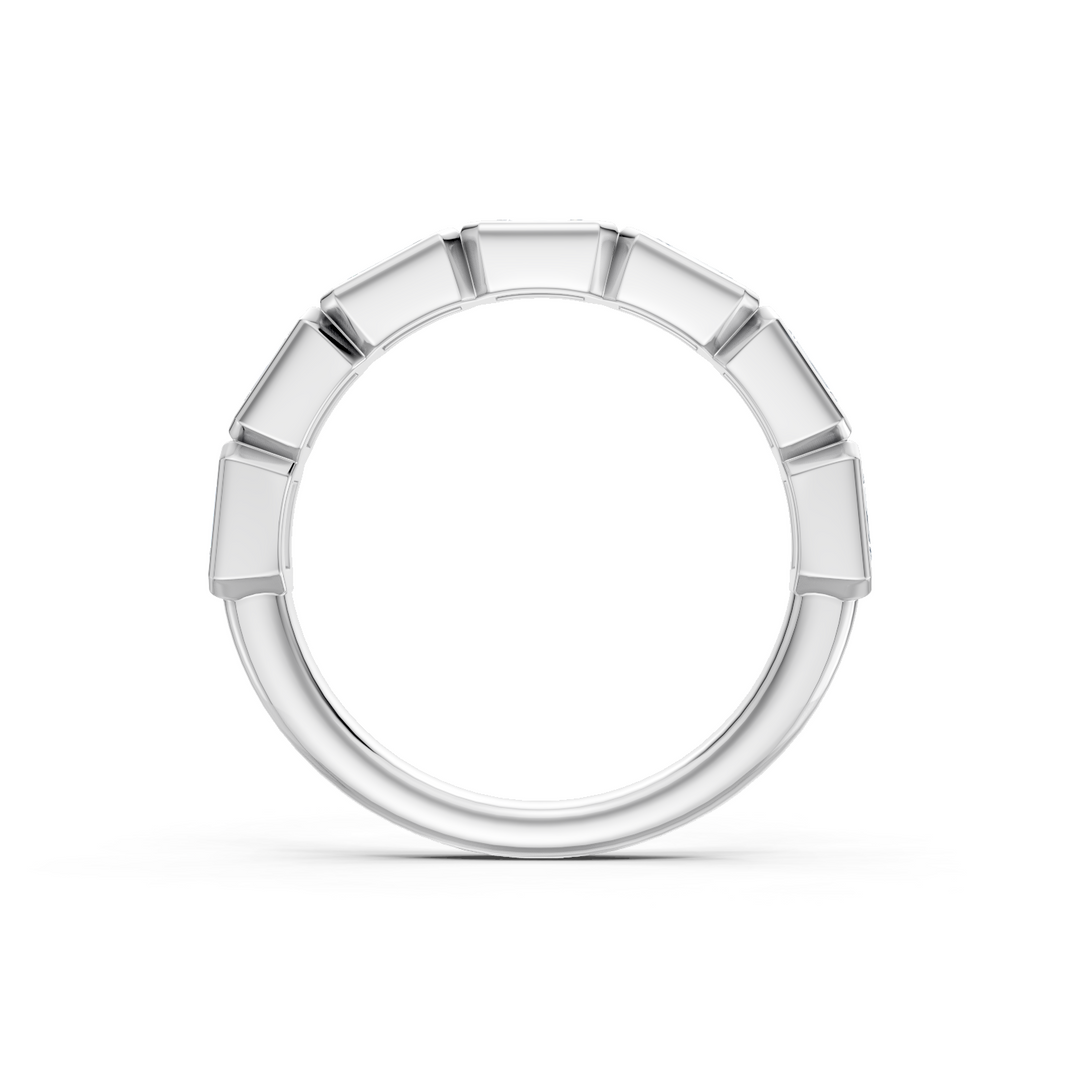 Lab Created Emerald Cut East-West Bezel Band