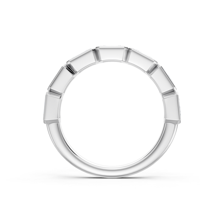 Lab Created Emerald Cut East-West Bezel Band