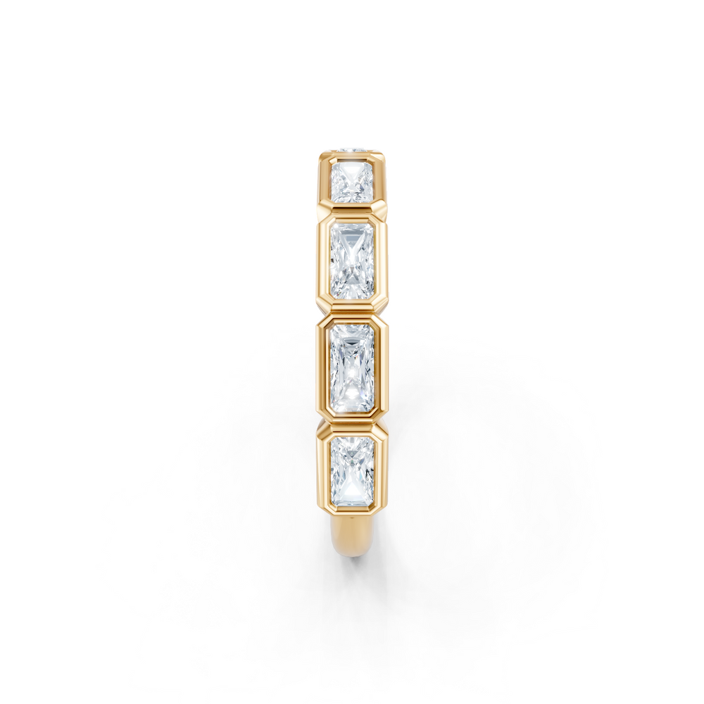 Lab Created Emerald Cut East-West Bezel Band