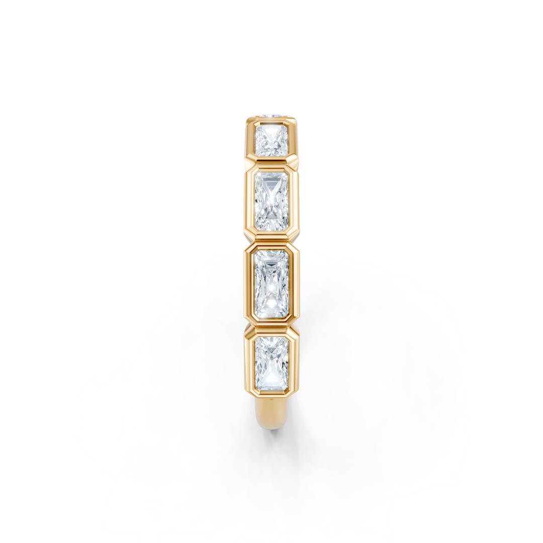 Lab Created Emerald Cut East-West Bezel Band