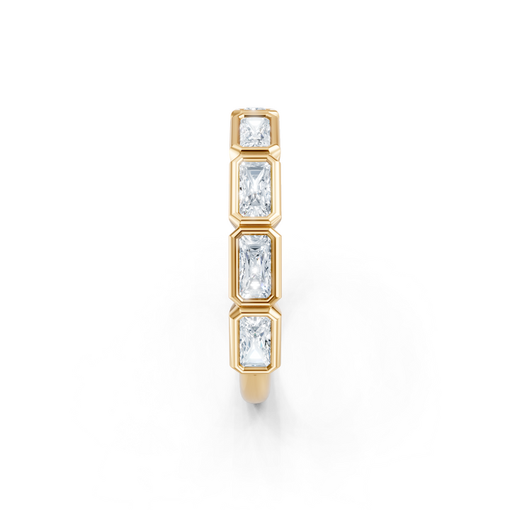 Lab Created Emerald Cut East-West Bezel Band